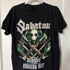 Sabaton Weapons of the Modern Era Black T shirt Sz Medium